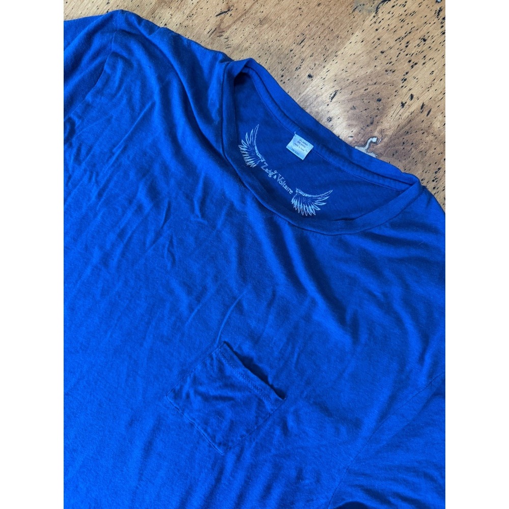 Zadig & Voltaire Graphic Pocket‎ Tee Size Large Royal Blue Cotton/modal